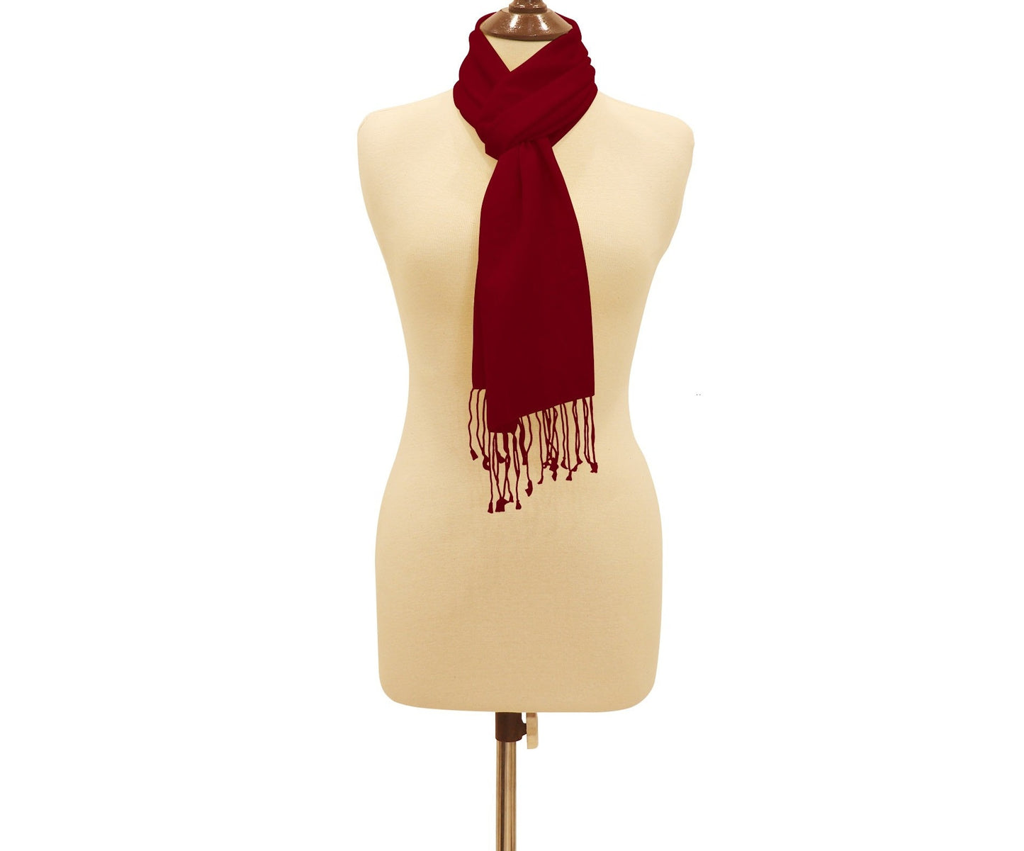 Silk Blend Pashmina Scarf Burgundy.