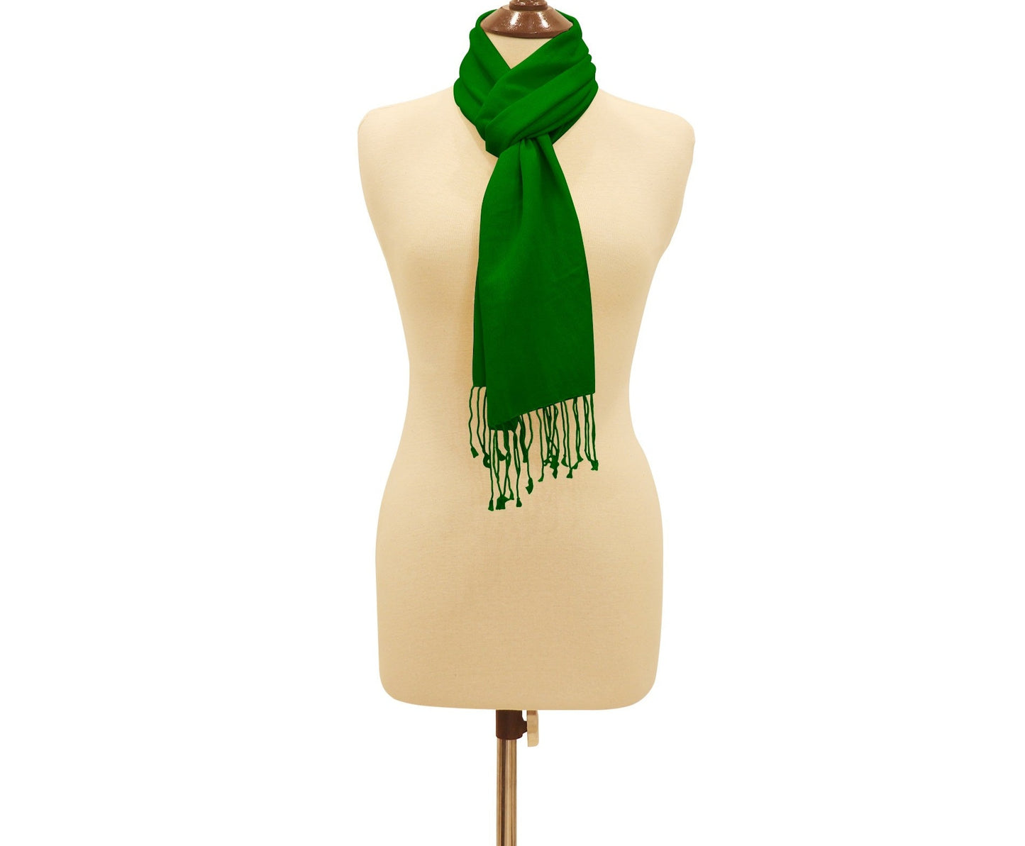 Silk Blend Pashmina Scarf Dark Green.