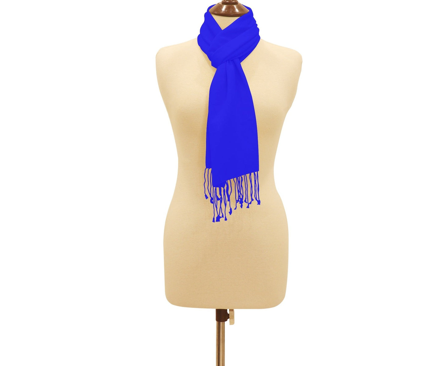 Silk Blend Pashmina Scarf Electric Blue.