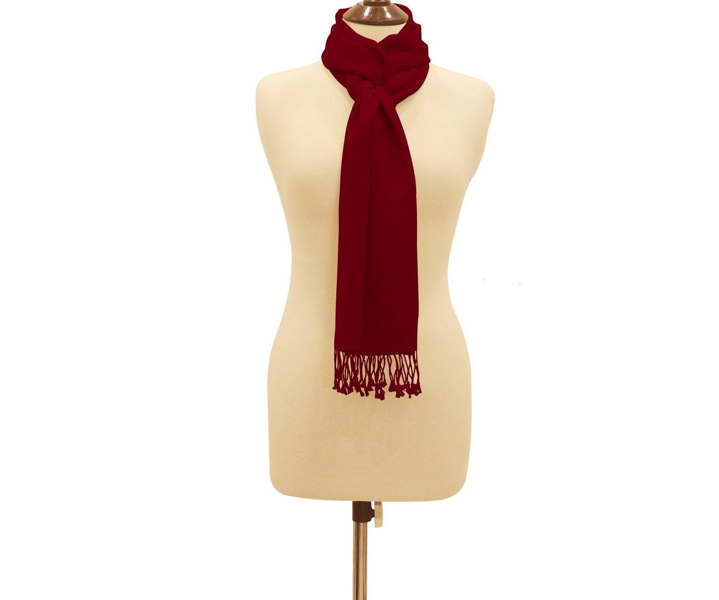 Silk Blend Pashmina Scarf Large Burgundy.