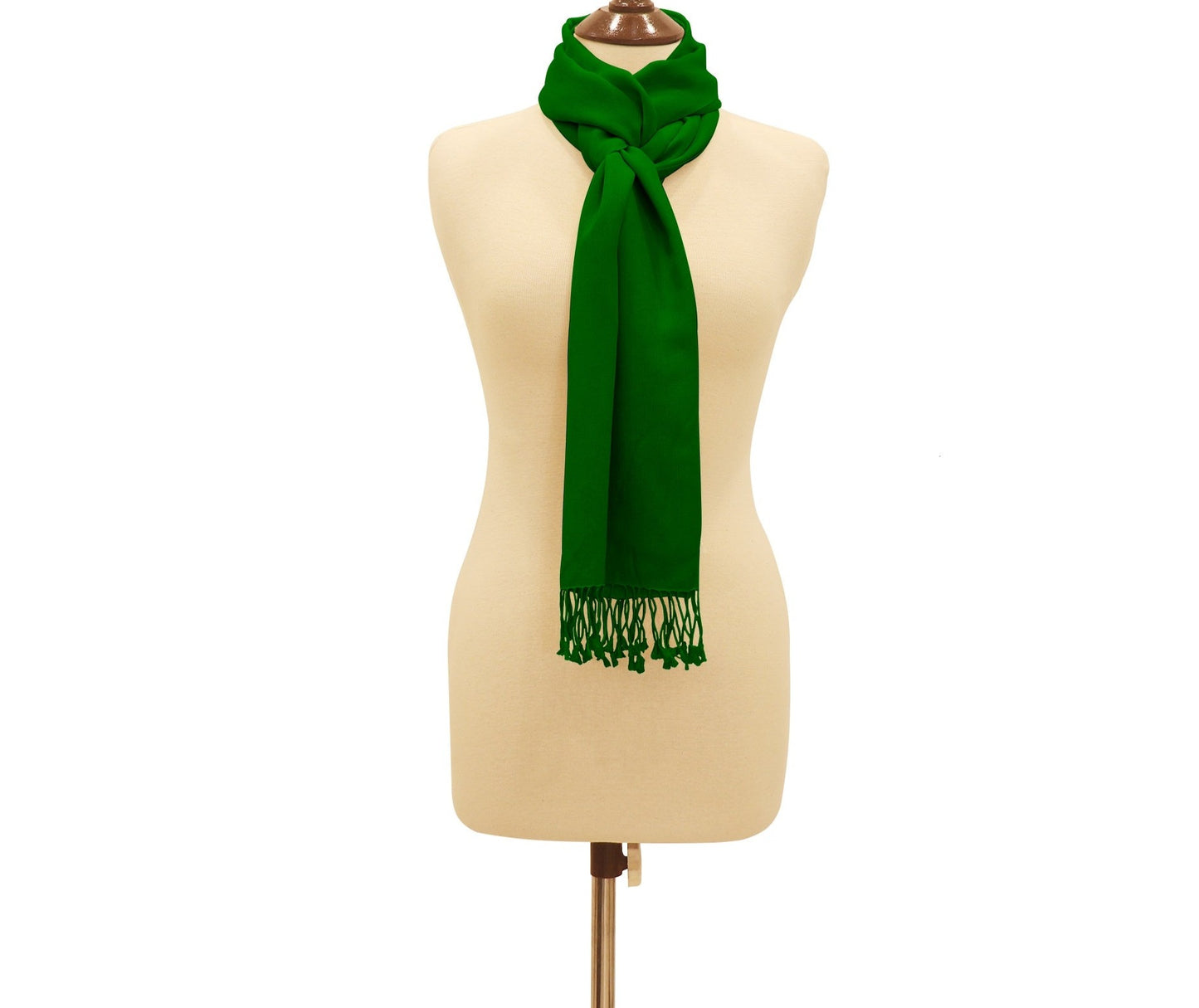 Silk Blend Pashmina Scarf Large Dark Green.