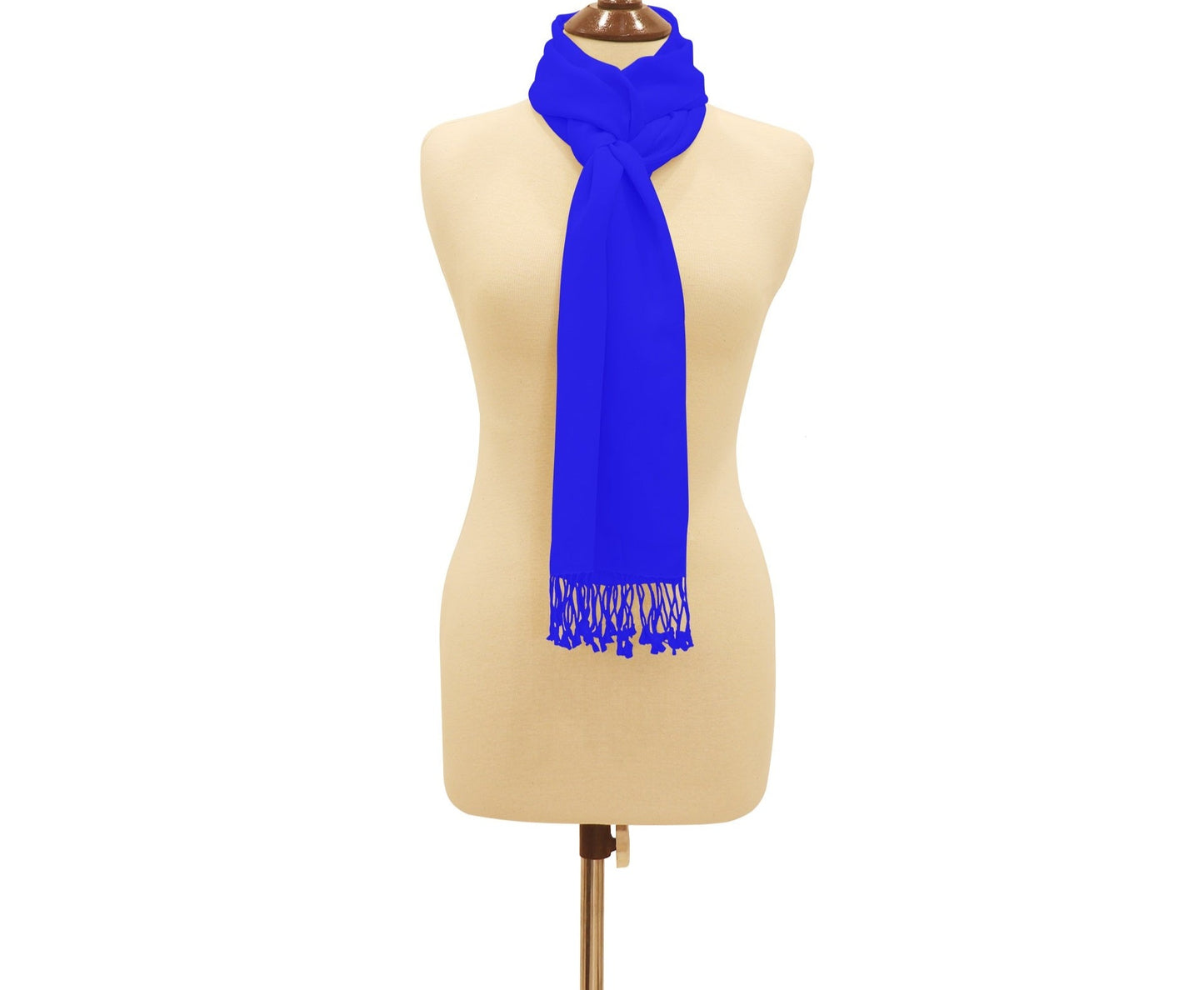 Silk Blend Pashmina Scarf Large Electric Blue.