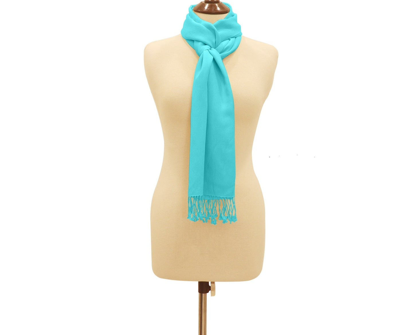 Silk Blend Pashmina Scarf Large Turquoise.