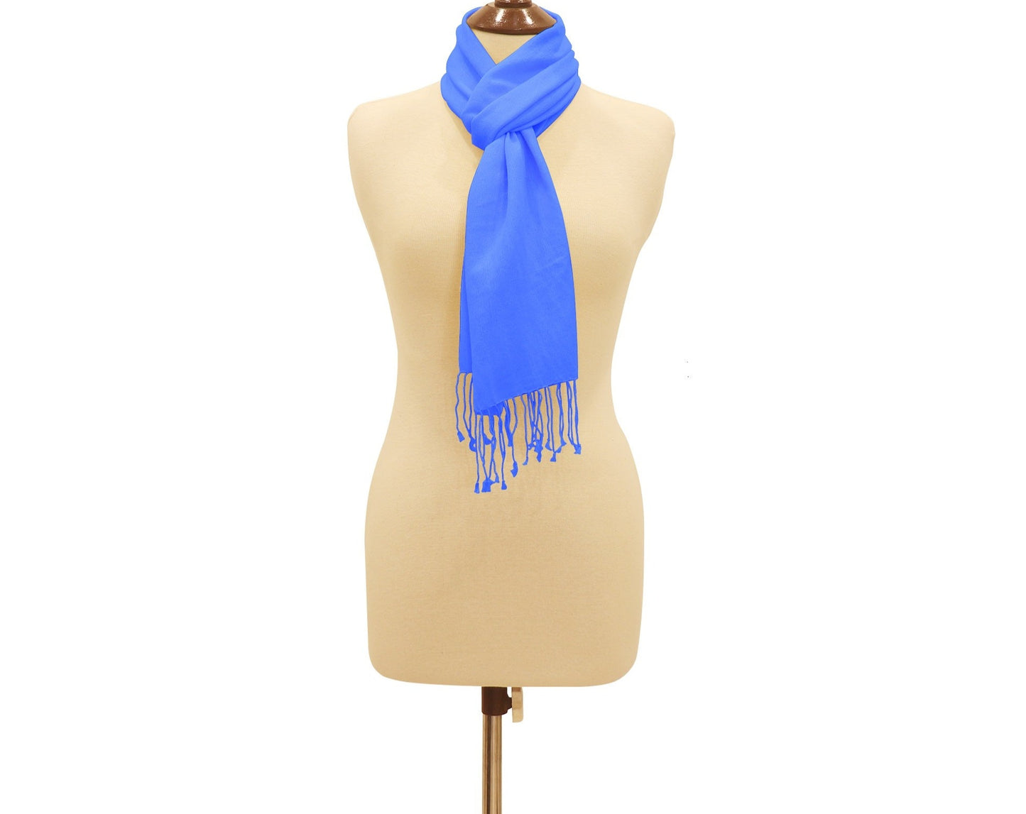 Silk Blend Pashmina Scarf Royal Blue.