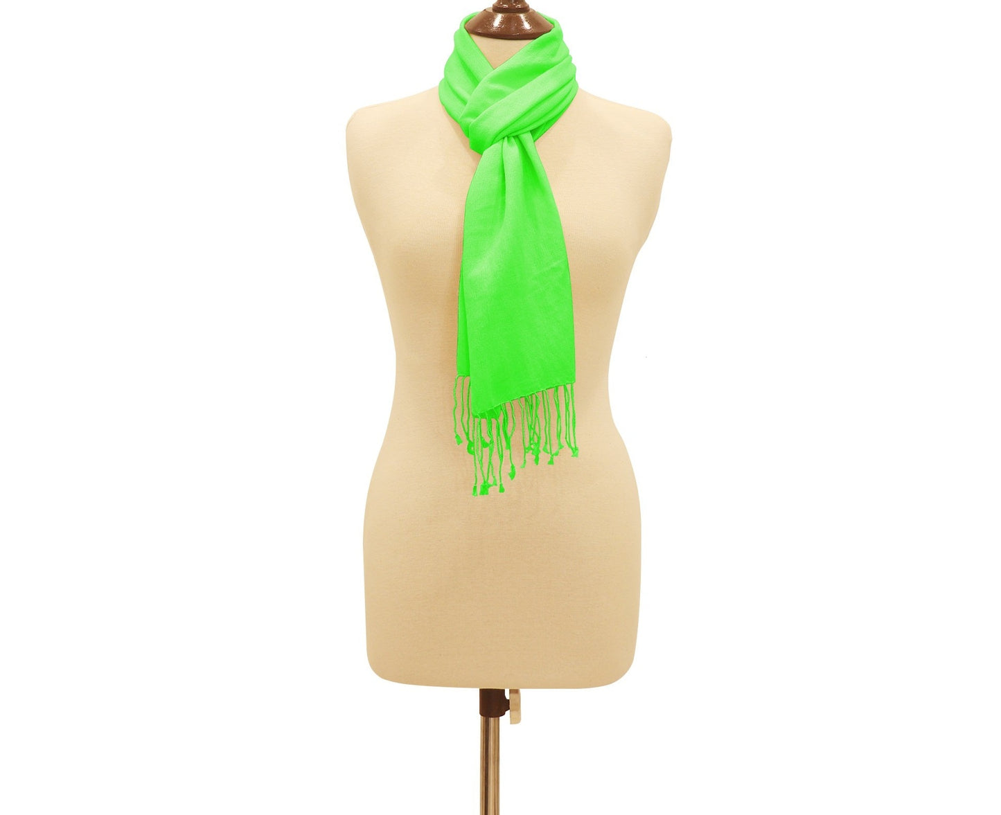 Silk Blend Pashmina Scarf Spring Green.