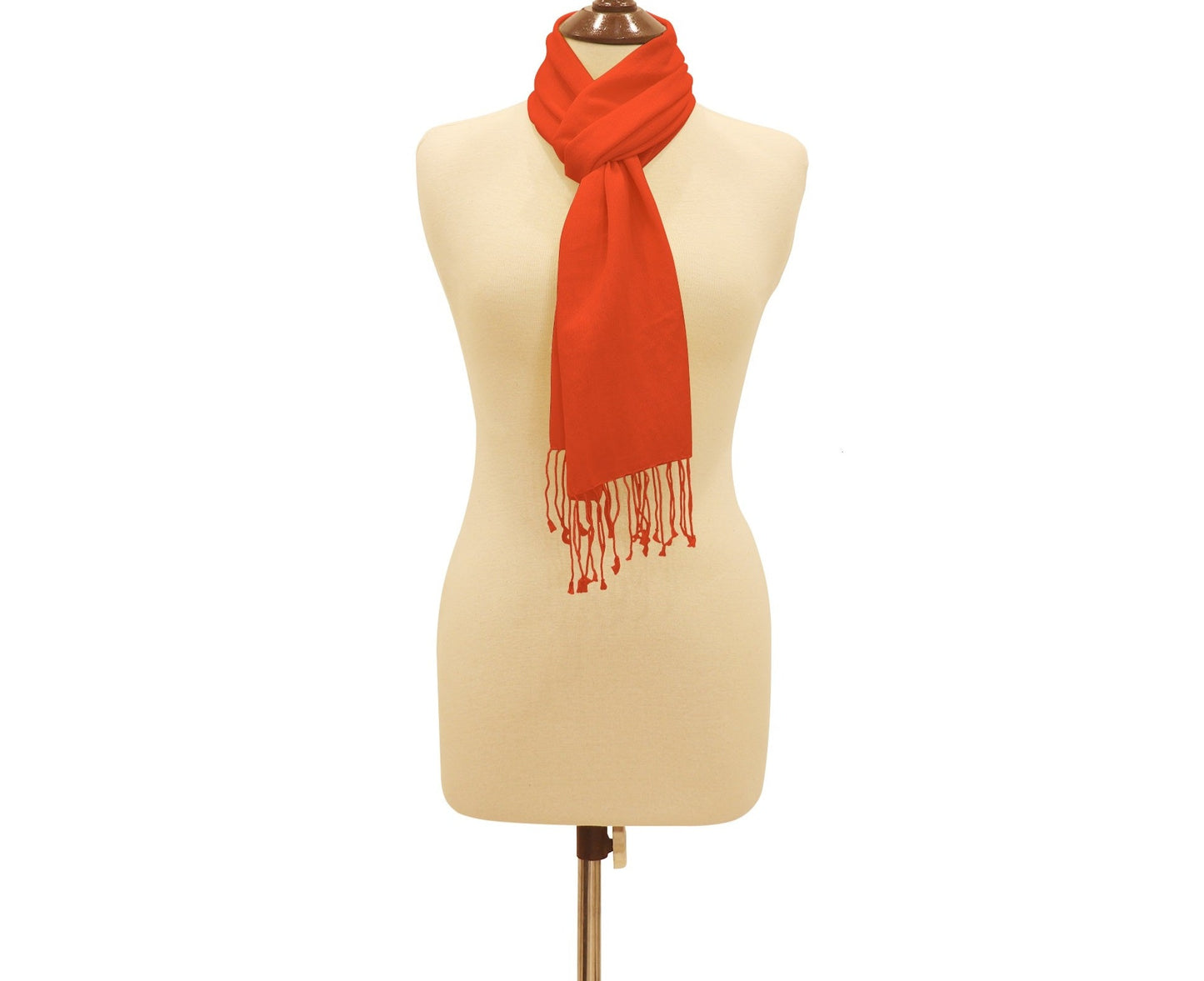 Silk Blend Pashmina Scarf Tomato Red.