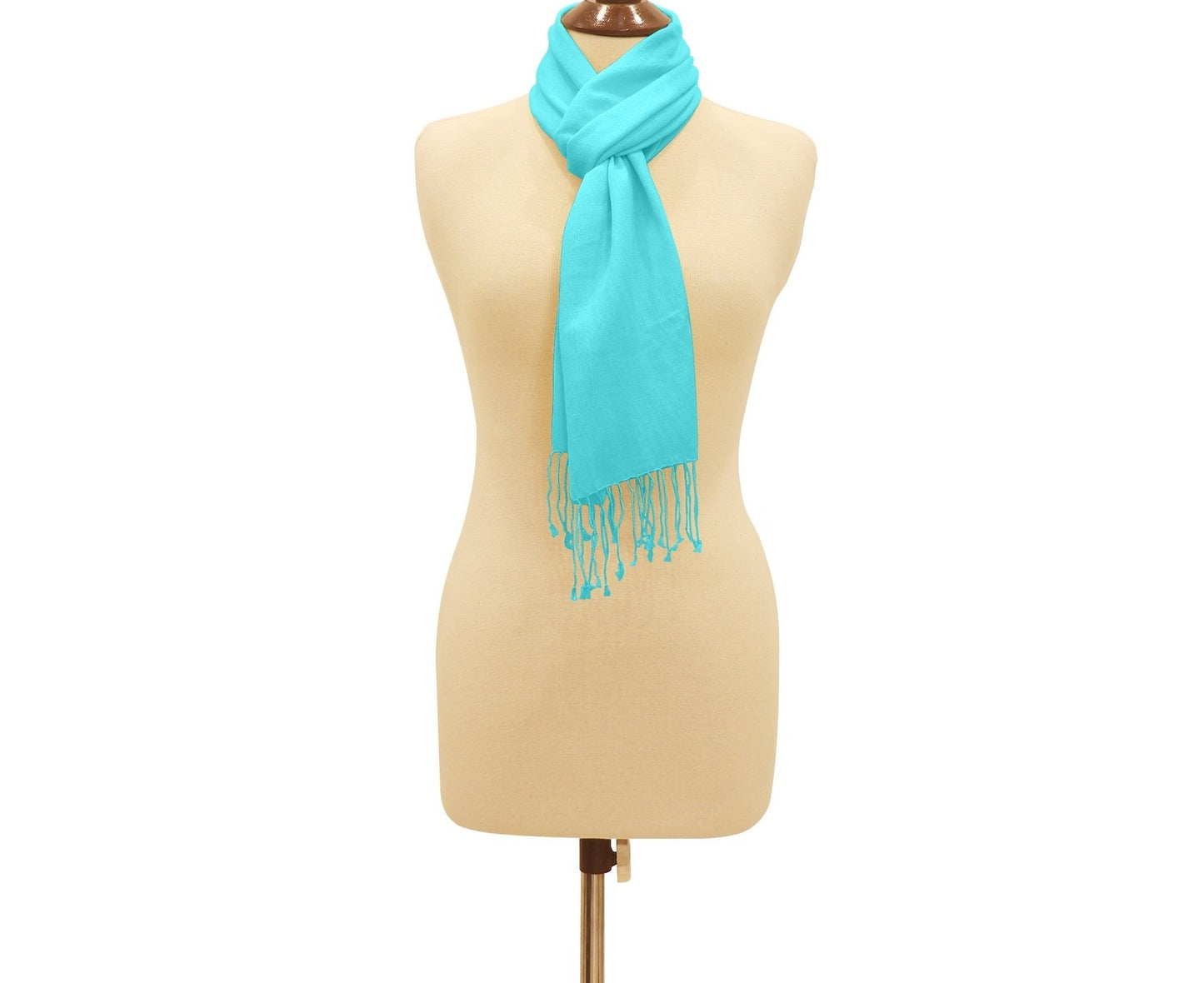 Silk Blend Pashmina Scarf Turquoise.