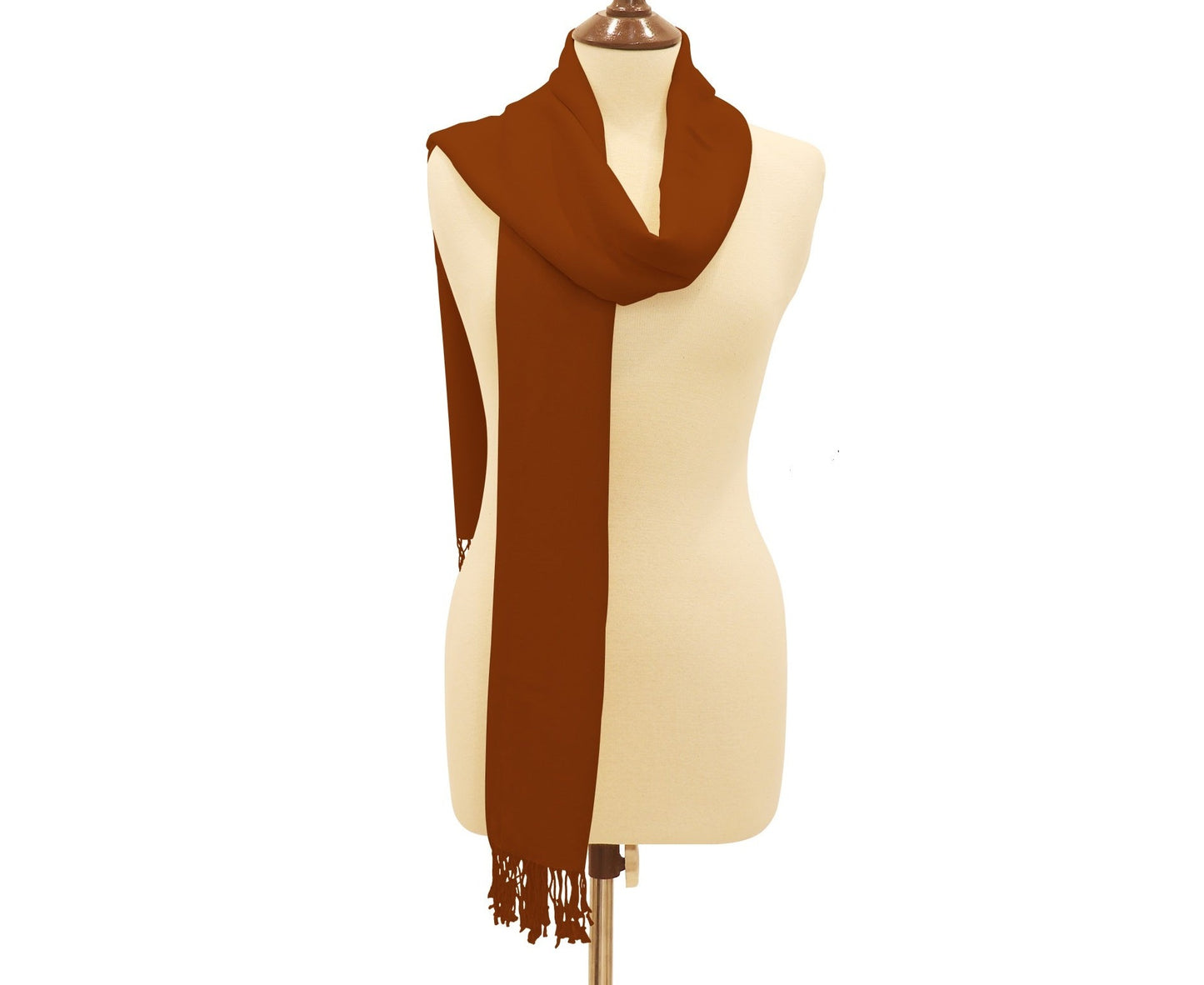 Silk Blend Pashmina Wrap Brown.