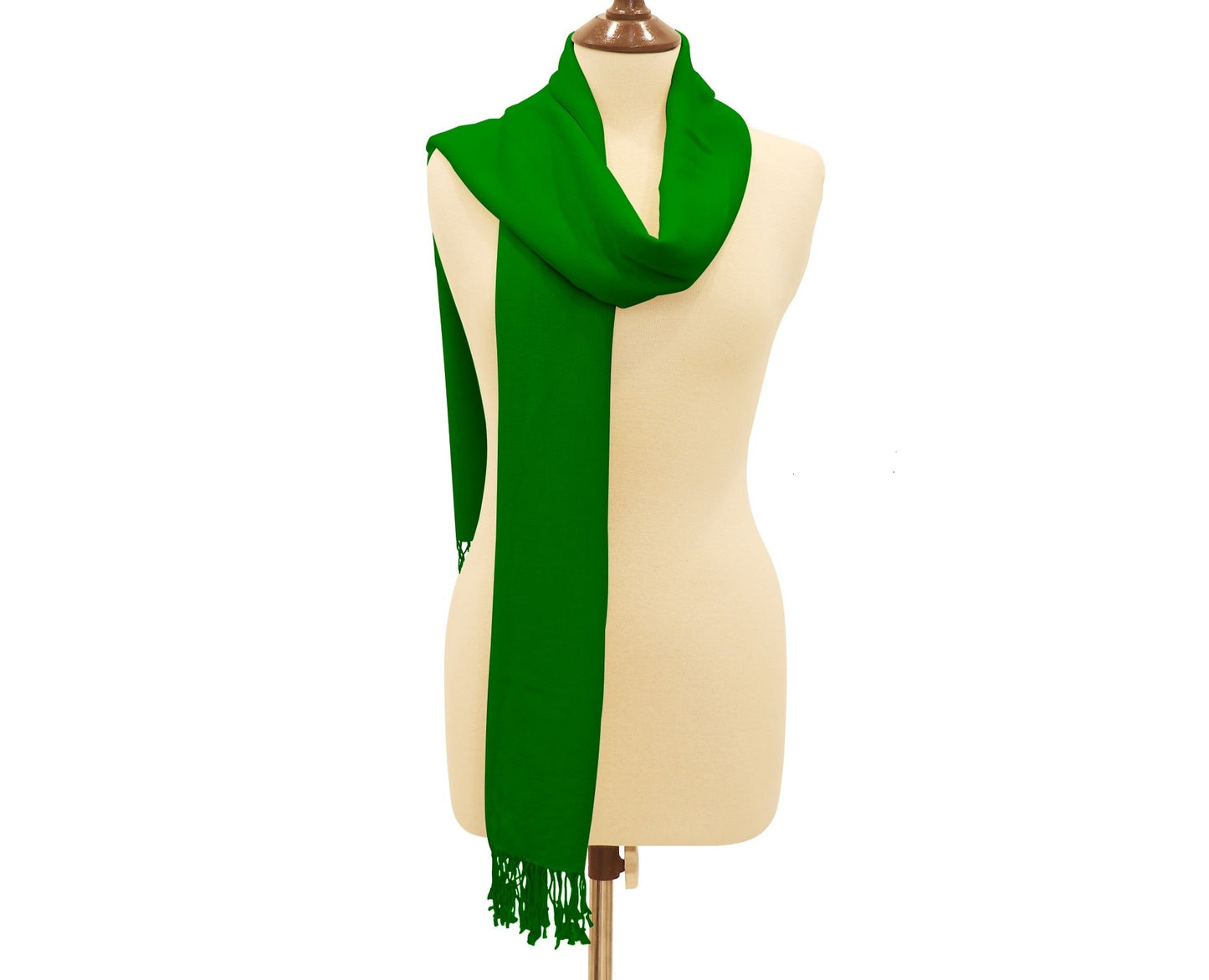 Silk Blend Pashmina Wrap Dark Green.