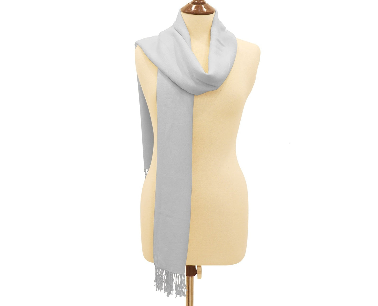 Silk Blend Pashmina Wrap Light Grey.