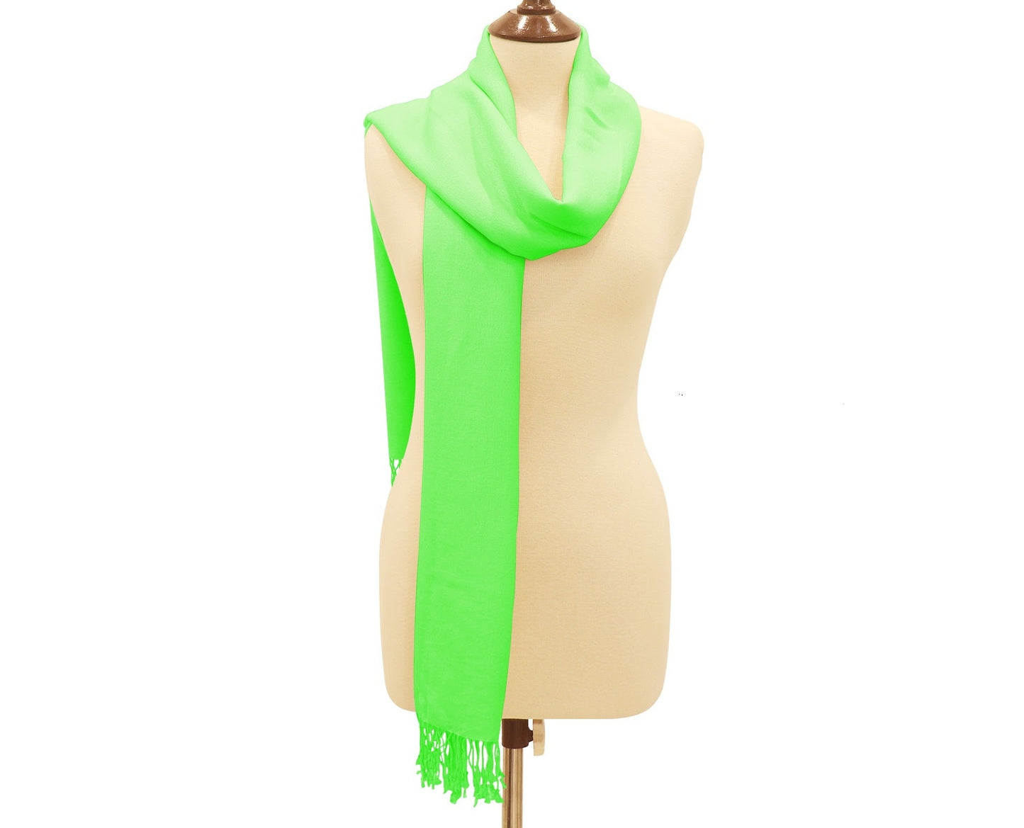 Silk Blend Pashmina Wrap Lime Green.