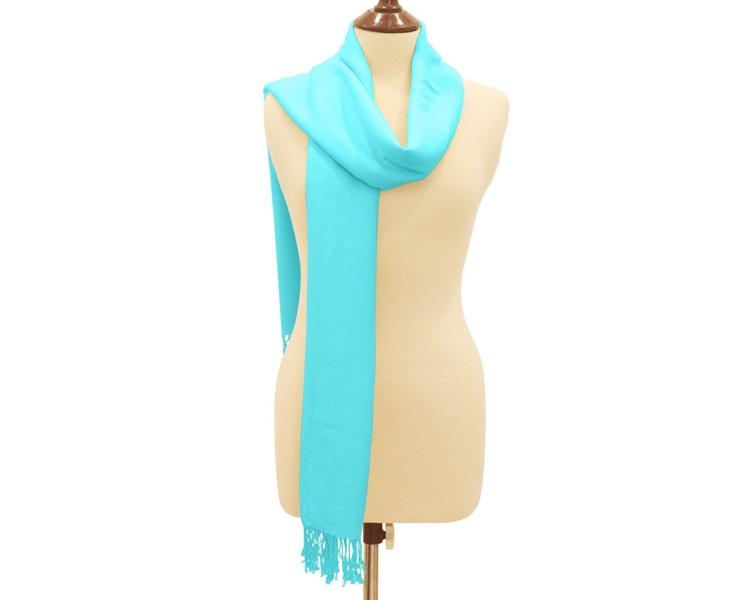 Silk Blend Pashmina Wrap Turquoise.