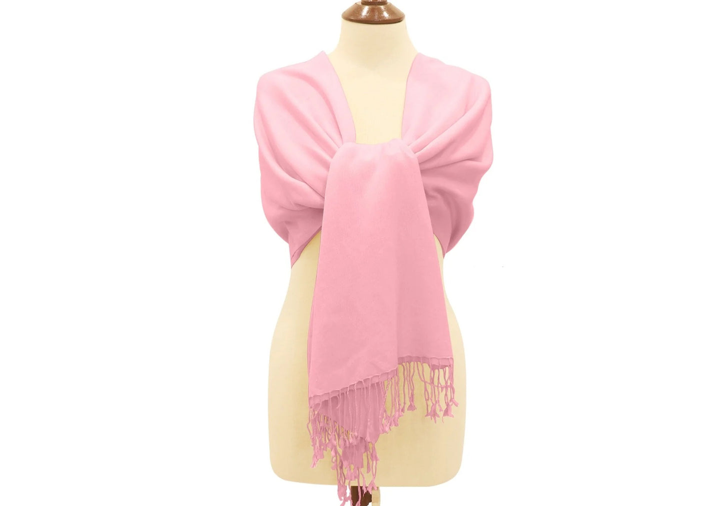 Silk Blend Pashmina Shawl Pink.