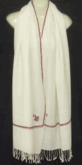 ivory embroidered cashmere shawl