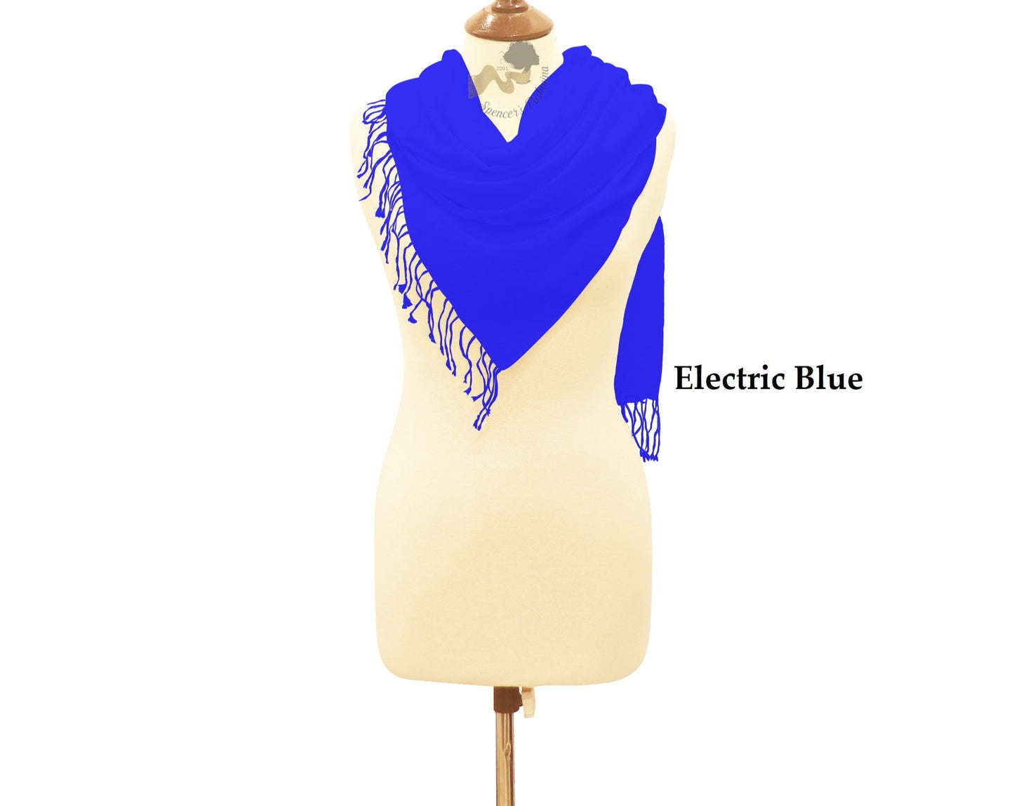 Electric blue scarf large ring pashmina.