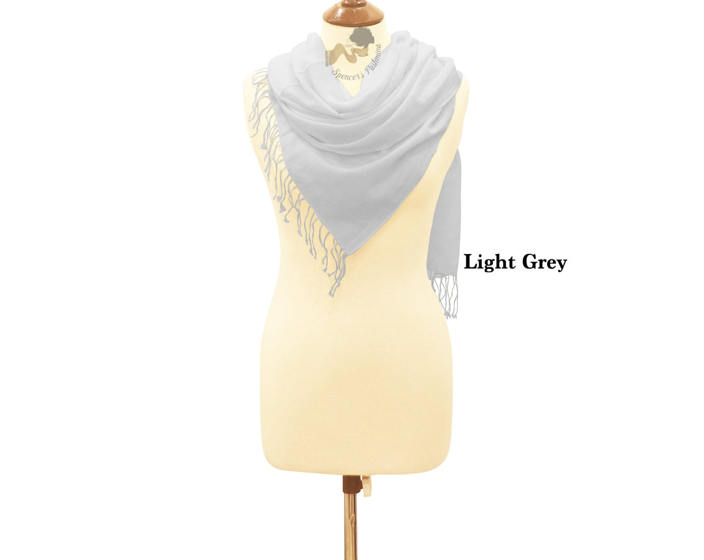 Light grey scarf large ring pashmina.