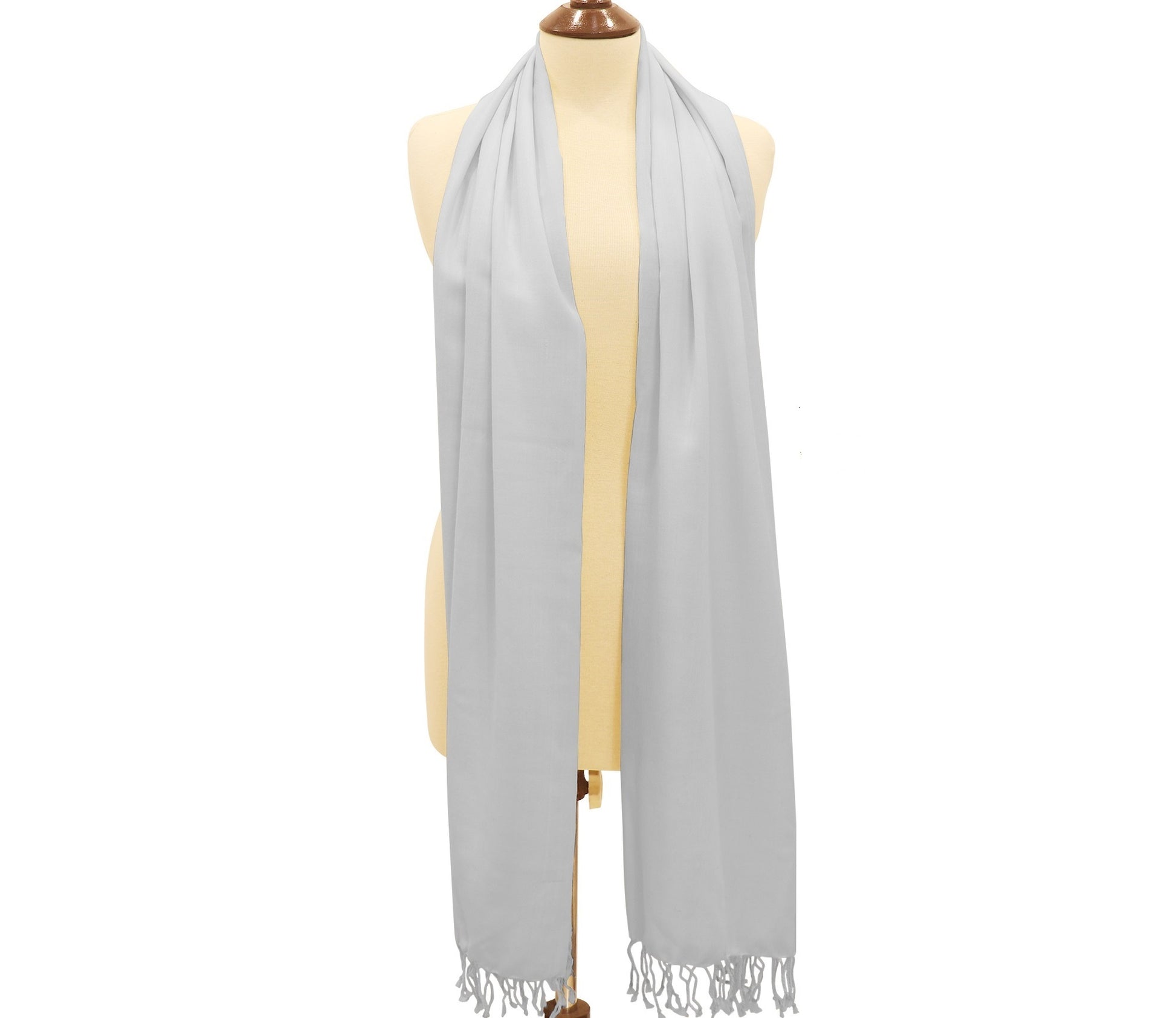 Pashmina Shawl Light Grey.