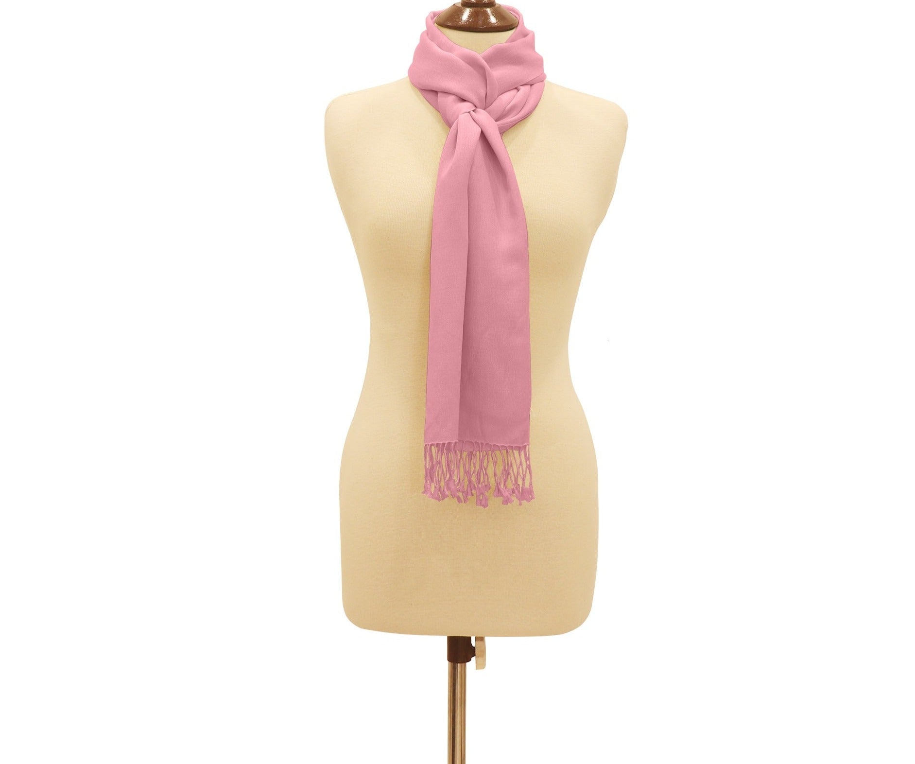 Silk Blend Pashmina Scarf Large Pink.
