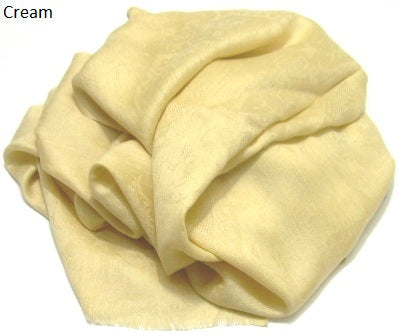 cream jacquard pashmina wrap, shawl.