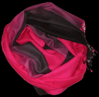 Fuschia black ombre pashmina shawl.